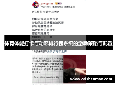 体育体能打卡与动态排行榜系统的激励策略与配置